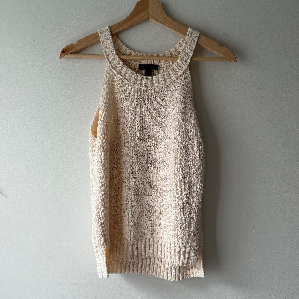 NWOT J. Crew Mina Halter Tank, Cream, Small